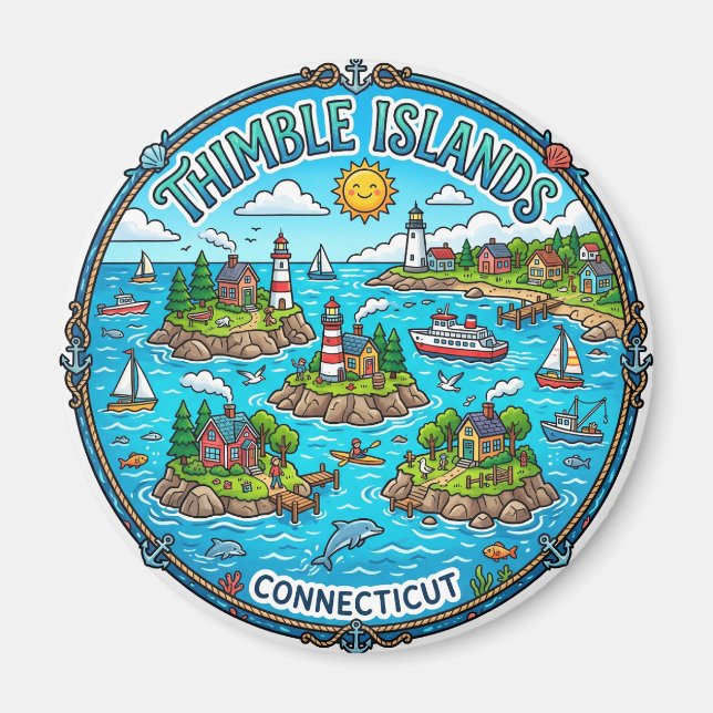 Thimble Islands, Connecticut Connecticut Magnet (Front)
