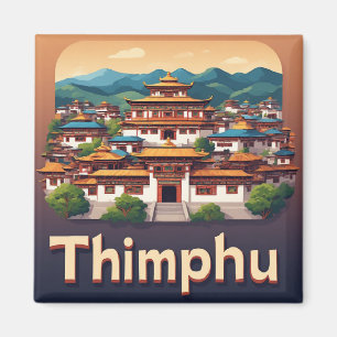 Thimphu Bhutan City Travel Gift Memory 🗺️ Magnet