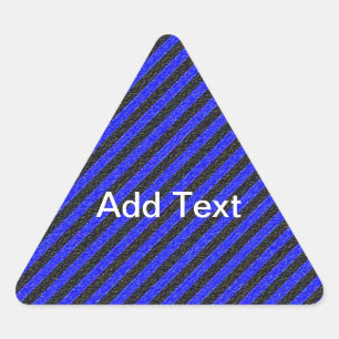 Thin Black and Blue Diagonal Stripes Triangle Sticker