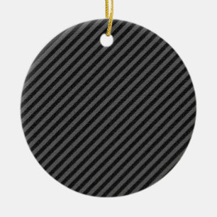 Thin Black and Grey Diagonal Stripes Ceramic Tree Decoration