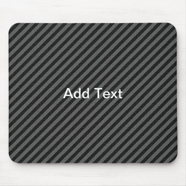 Thin Black and Grey Diagonal Stripes Mouse Pad (Front)