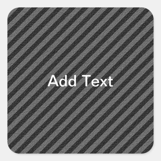 Thin Black and Grey Diagonal Stripes Square Sticker (Front)