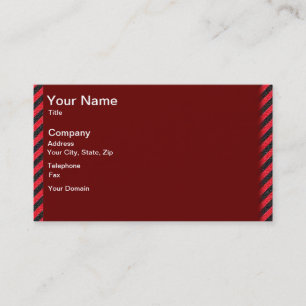 Thin Black and Red Diagonal Stripes Business Card