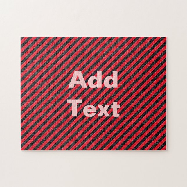 Thin Black and Red Diagonal Stripes Jigsaw Puzzle (Horizontal)