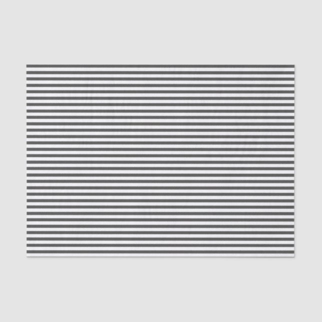 Thin Black and White Stripes Tissue Paper (Front)