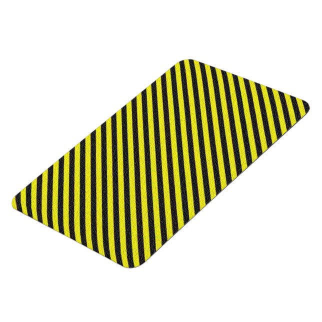 Thin Black and Yellow Diagonal Stripes Magnet (Left Side)