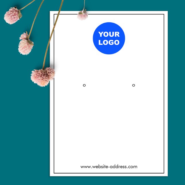 Thin Black  Border White Custom Add Logo Earring  (Creator Uploaded)