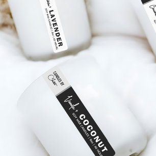Thin Black & White Candle Label
