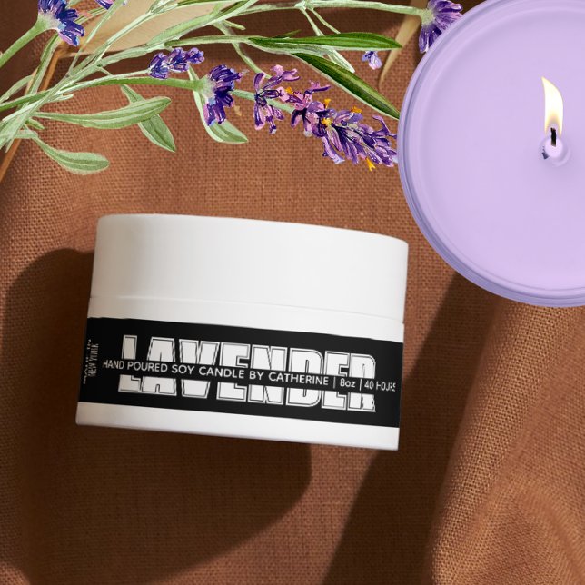 Thin Black & White Candle Logo Label (Creator Uploaded)