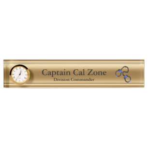 Thin Blue Line - 24 Karat Gold Look Nameplate