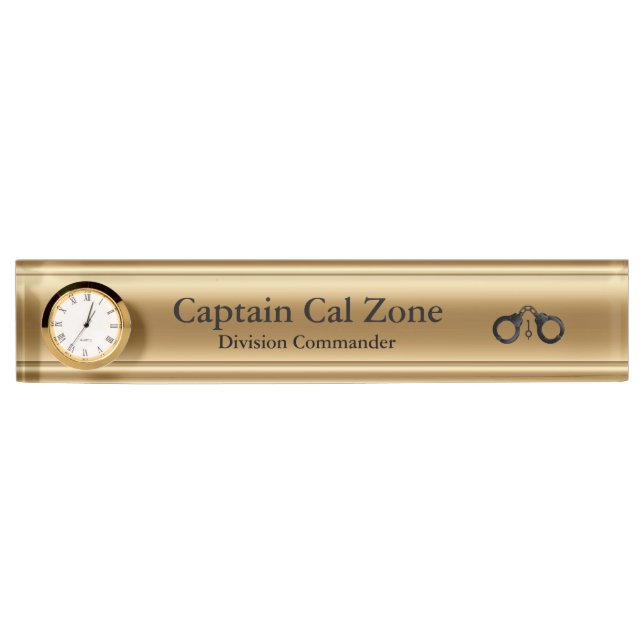 Thin Blue Line - 24 Karat Gold Look Nameplate (Front)