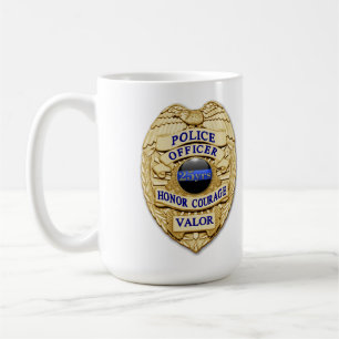 Thin Blue Line - 25 Yr Achievement Police Badge Coffee Mug