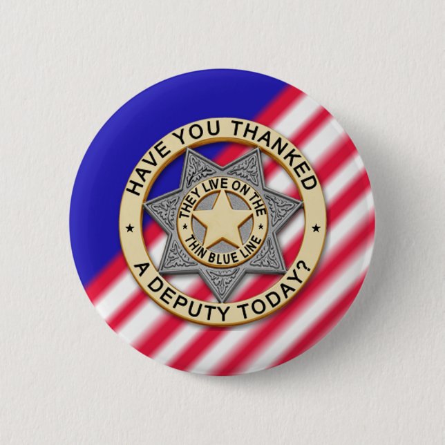 Thin Blue Line 6 Cm Round Badge (Front)