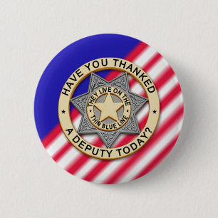 Thin Blue Line 6 Cm Round Badge