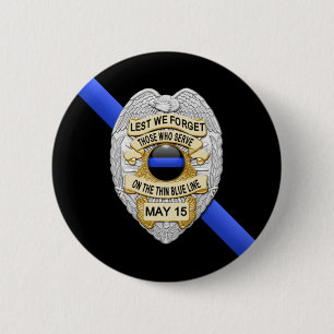 Thin Blue Line 6 Cm Round Badge