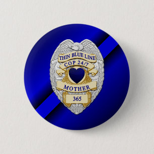 Thin Blue Line 6 Cm Round Badge