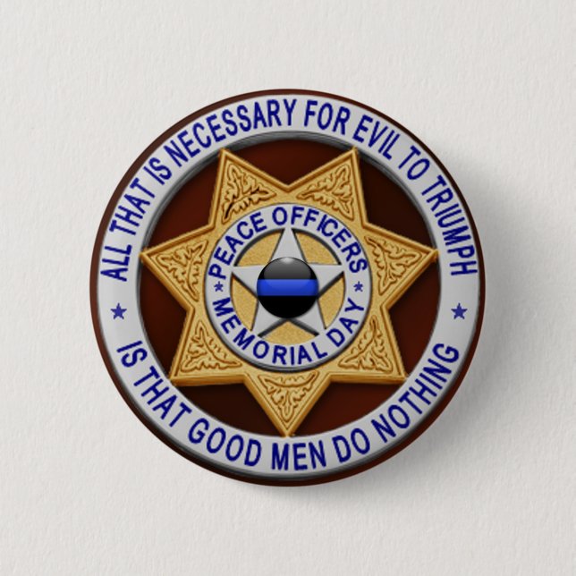Thin Blue Line 6 Cm Round Badge (Front)