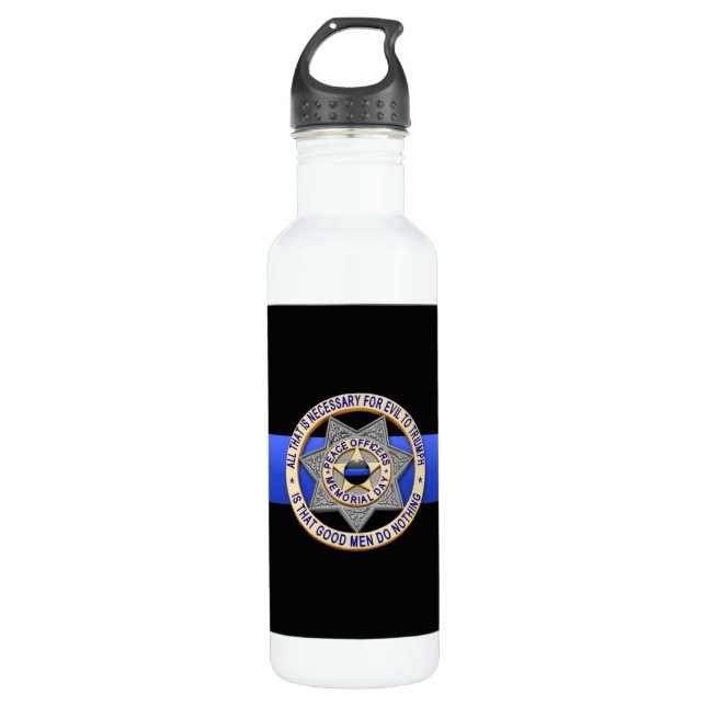 Thin Blue Line 710 Ml Water Bottle (Front)