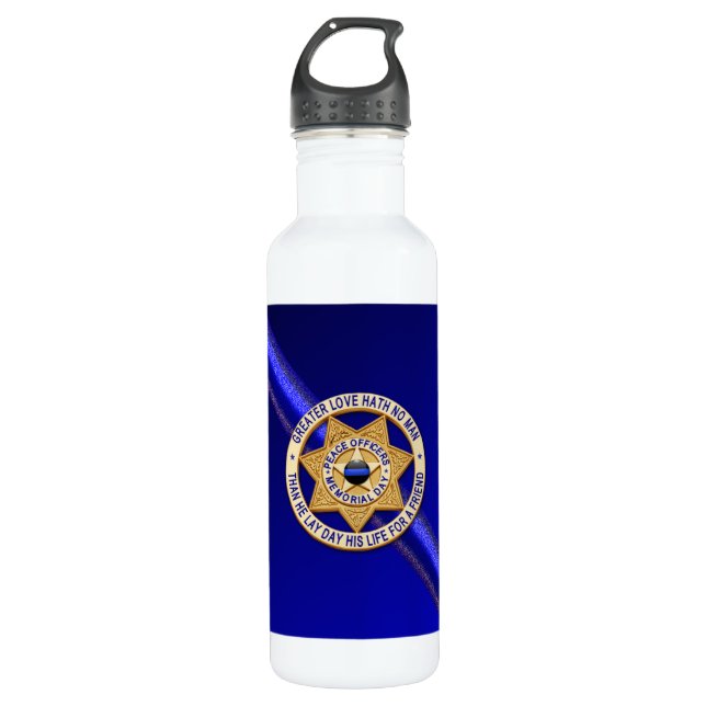Thin Blue Line 710 Ml Water Bottle (Front)