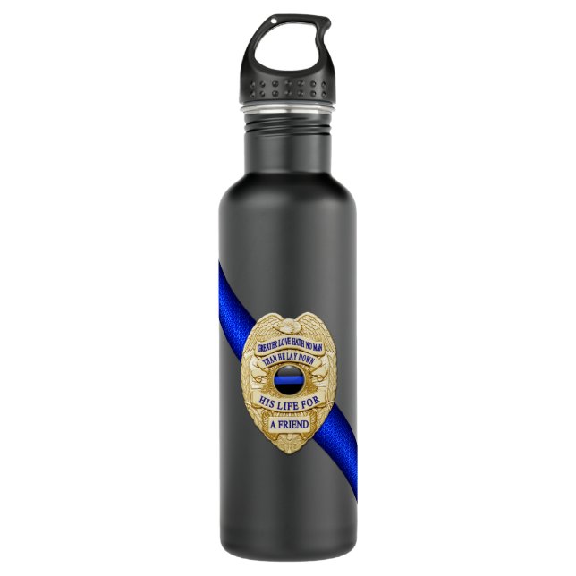 Thin Blue Line 710 Ml Water Bottle (Front)