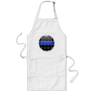 Thin Blue Line Abstract Button Long Apron