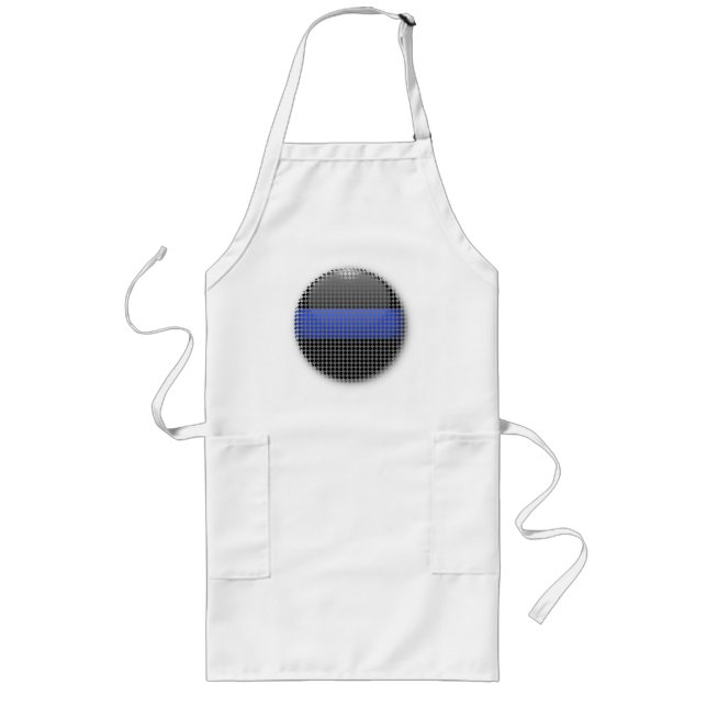 Thin Blue Line Abstract Button Long Apron (Front)