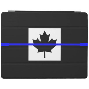 Thin Blue Line Accent on Canadian Flag iPad Cover