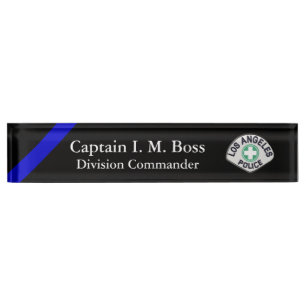 Thin Blue Line - Agency Patch Desk Name Plate