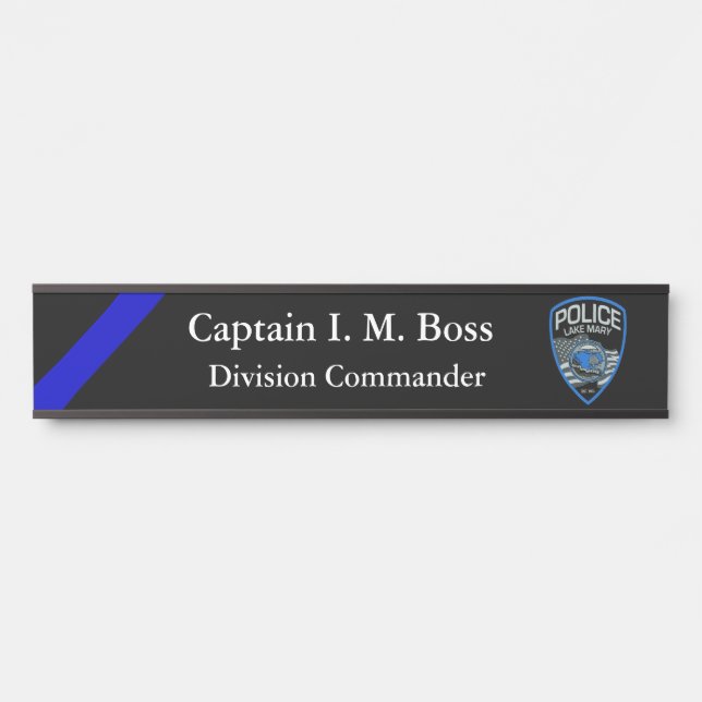 Thin Blue Line - Agency Patch Door Sign (Front)