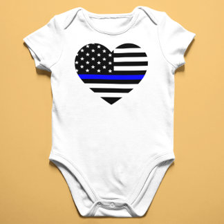 Thin Blue Line - American Flag Baby Bodysuit