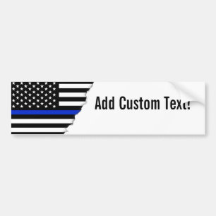 Thin Blue Line American Flag Bumper Sticker