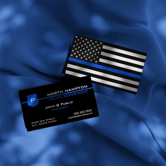 Thin Blue Line American Flag Business Card (Creator Uploaded)