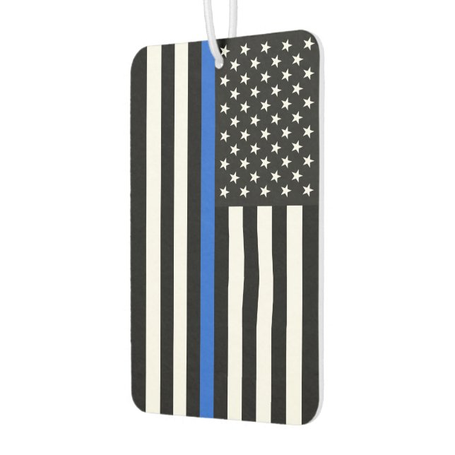 Thin Blue Line American Flag Car Air Freshener (Left)