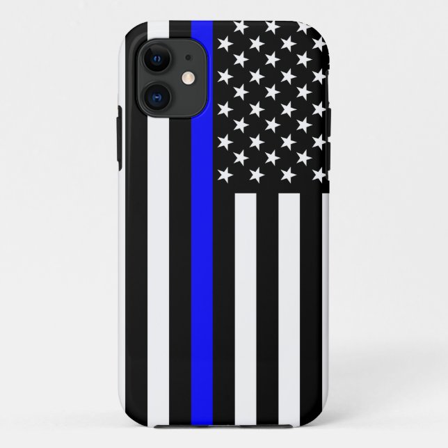 Thin Blue Line American Flag Decor Case-Mate iPhone Case (Back)