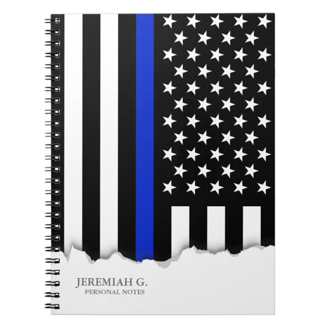 Thin Blue Line American Flag Notebook (Front)