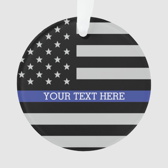 Thin Blue Line - American Flag Ornament (Front)