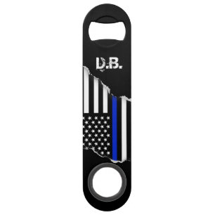 Thin Blue Line American Flag Personalised