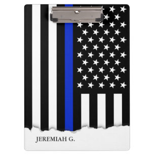 Thin Blue Line American Flag Personalised Clipboard