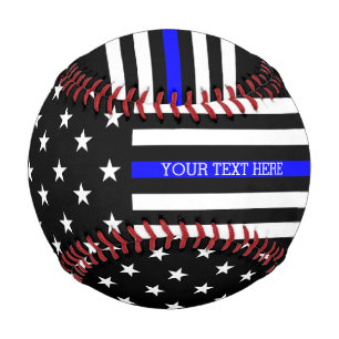 Thin Blue Line - American Flag Personalised Custom Baseball