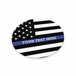 Thin Blue Line - American Flag Personalised Custom Coaster