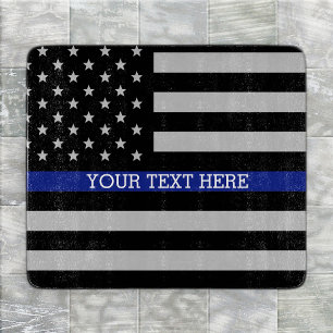 Thin Blue Line - American Flag Personalised Custom Cutting Board