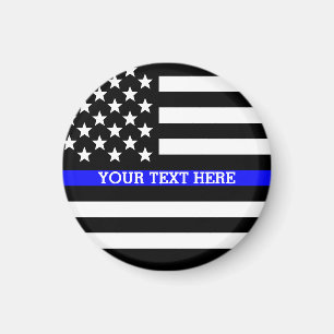 Thin Blue Line - American Flag Personalised Custom Magnet