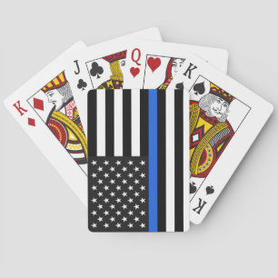 Thin Blue Line American Flag Playing Cards