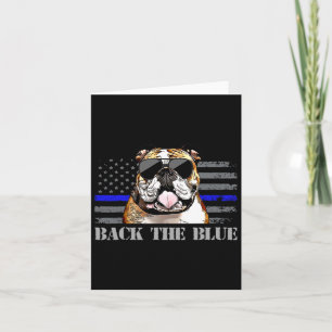 Thin Blue Line American Flag Police Dog Card