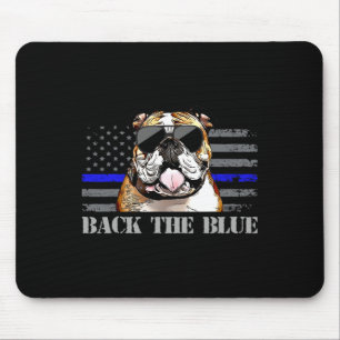 Thin Blue Line American Flag Police Dog Mouse Pad