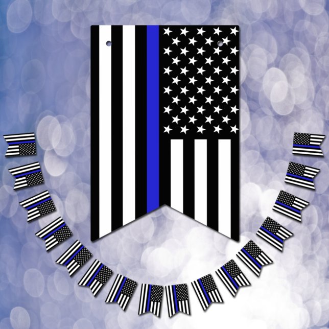 Thin Blue Line American Flag, police officer / USA Bunting (Creator Uploaded)