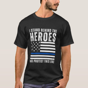 Thin Blue Line American Flag Police Support Blu Li T-Shirt