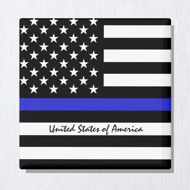 Thin Blue Line & American Flag police / USA office Magnet (Creator Uploaded)