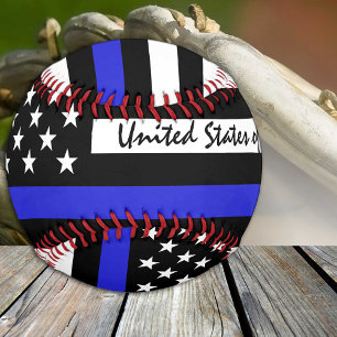 Thin Blue Line & American Flag police /USA officer Baseball