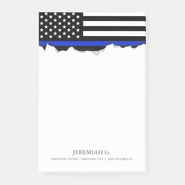 Thin Blue Line American Flag Post-it Notes (Front)
